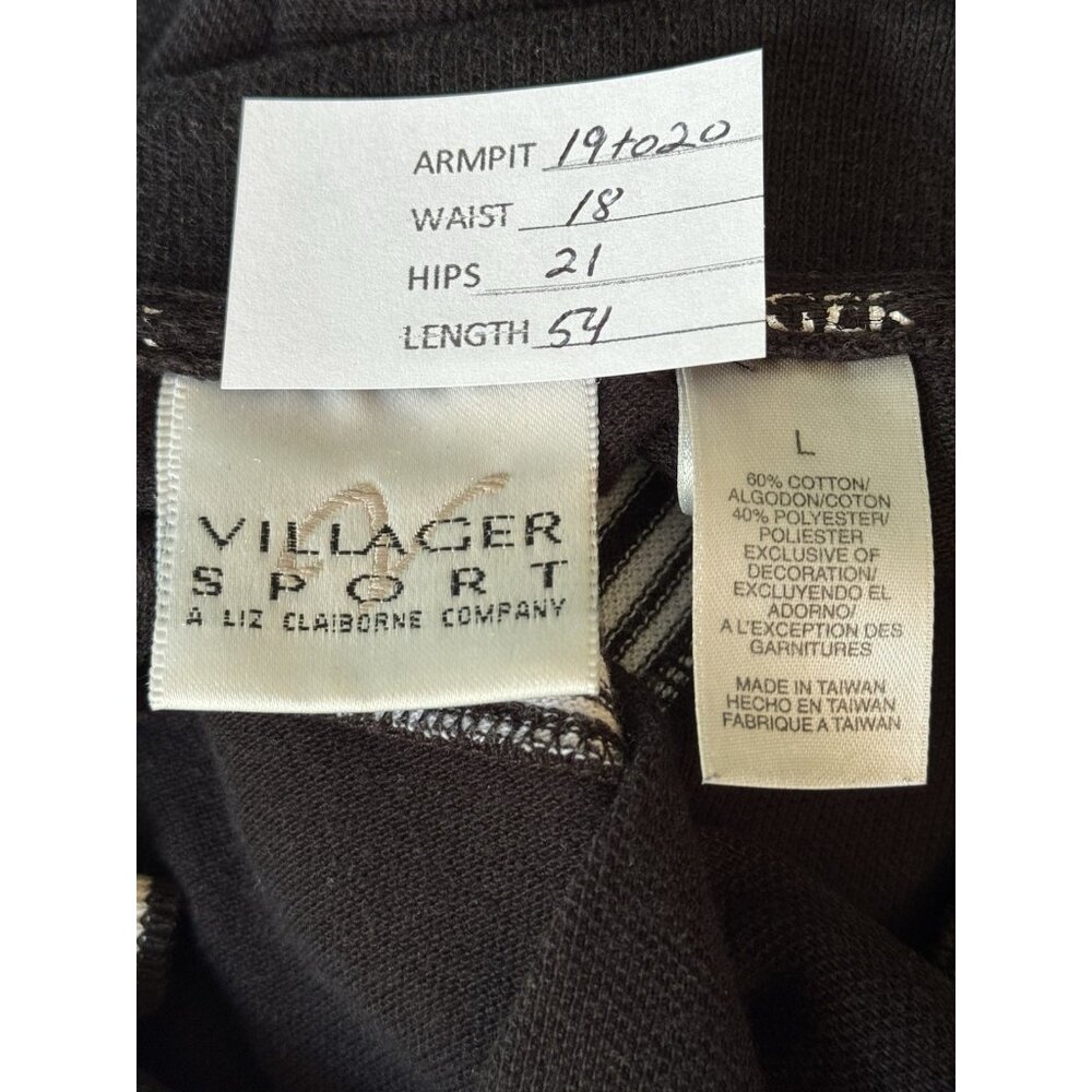 Vintage Villager Sport Womens Large Polo Maxi Dress Black Preppy Golf Y2K Resort - Picture 2 of 7